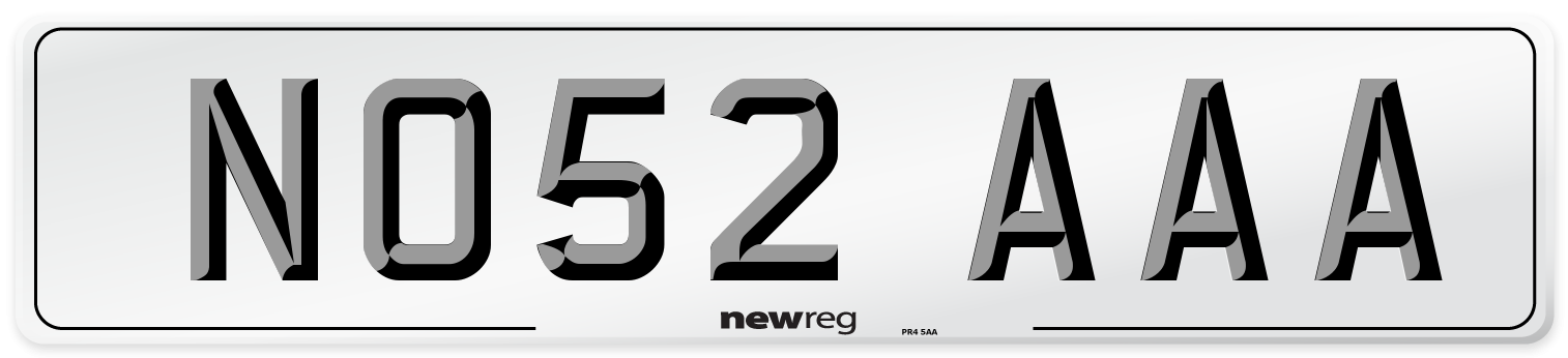 NO52 AAA Number Plate from New Reg